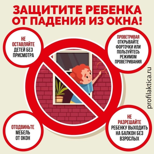 Защитите ребёнка от падения из окна Защитите ребёнка от падения из окна.